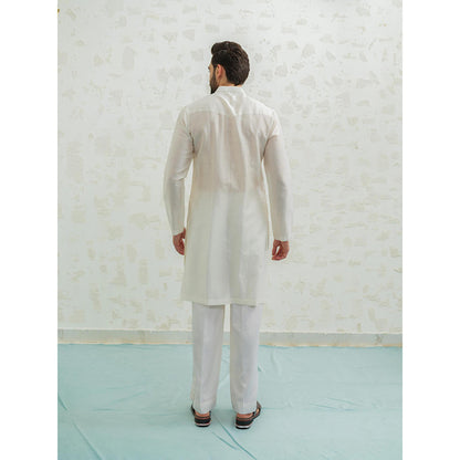 Runit Gupta Ivory Lippan Kurta with Pyjama
