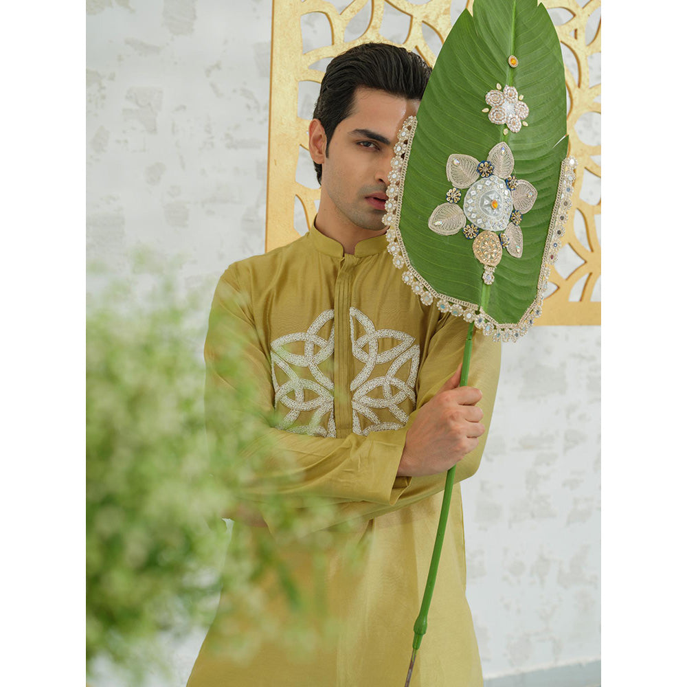 Runit Gupta Fresh Moss Infinity Kurta with Pyjama
