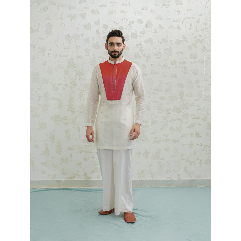 Runit Gupta Pink Orange Ombre Patch Kurta with Pyjama