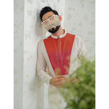 Runit Gupta Pink Orange Ombre Patch Kurta with Pyjama