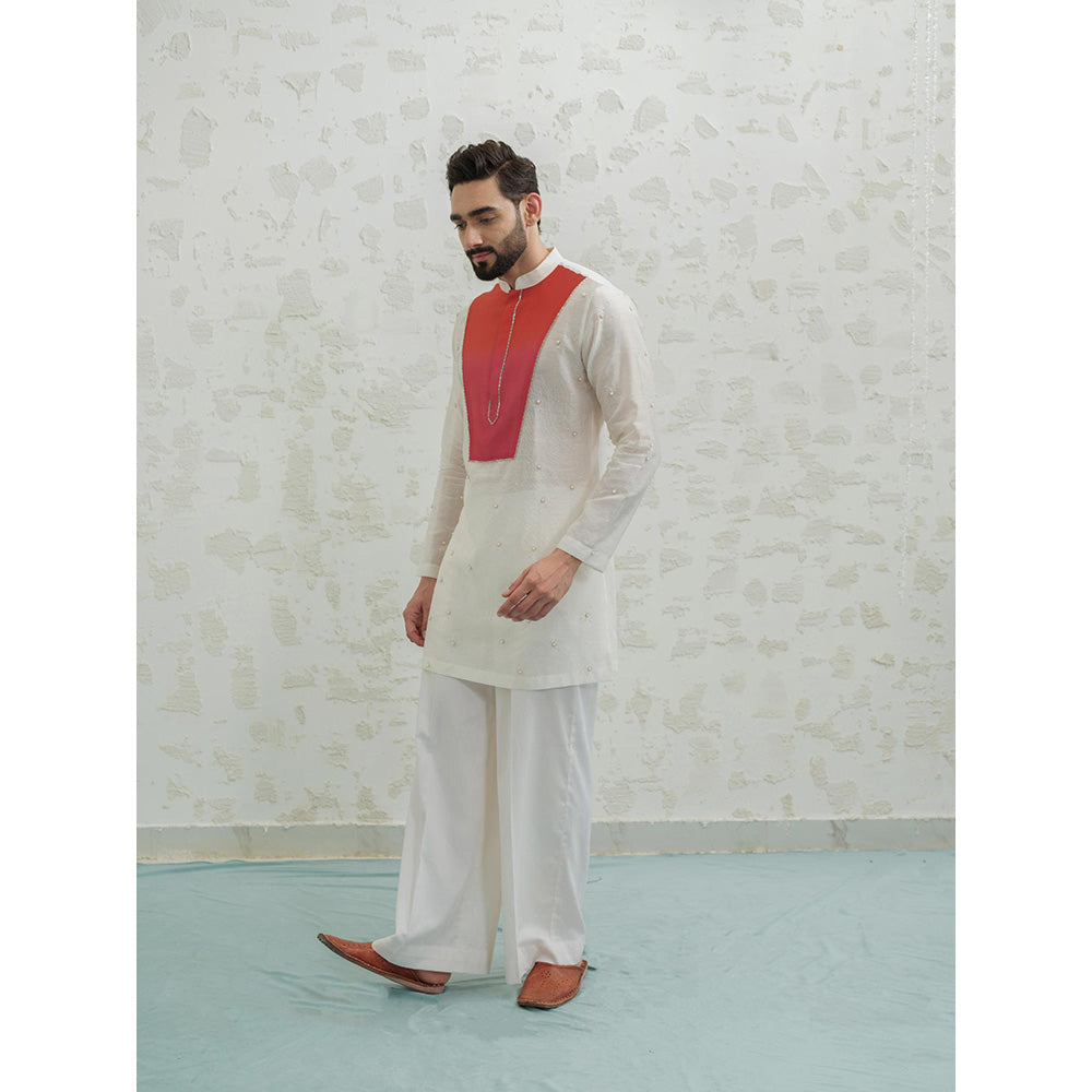 Runit Gupta Pink Orange Ombre Patch Kurta with Pyjama