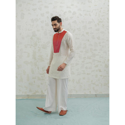 Runit Gupta Pink Orange Ombre Patch Kurta with Pyjama