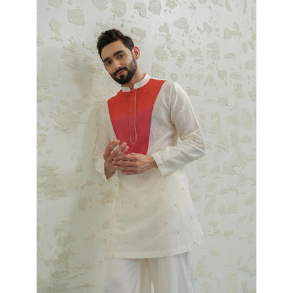 Runit Gupta Pink Orange Ombre Patch Kurta with Pyjama