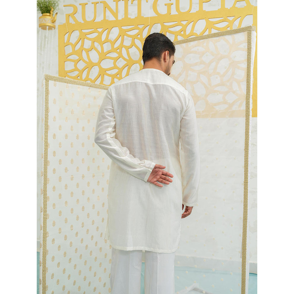 Runit Gupta Palm Tree Cutwork Kurta With Pyjama