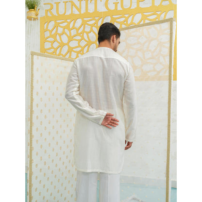 Runit Gupta Palm Tree Cutwork Kurta With Pyjama
