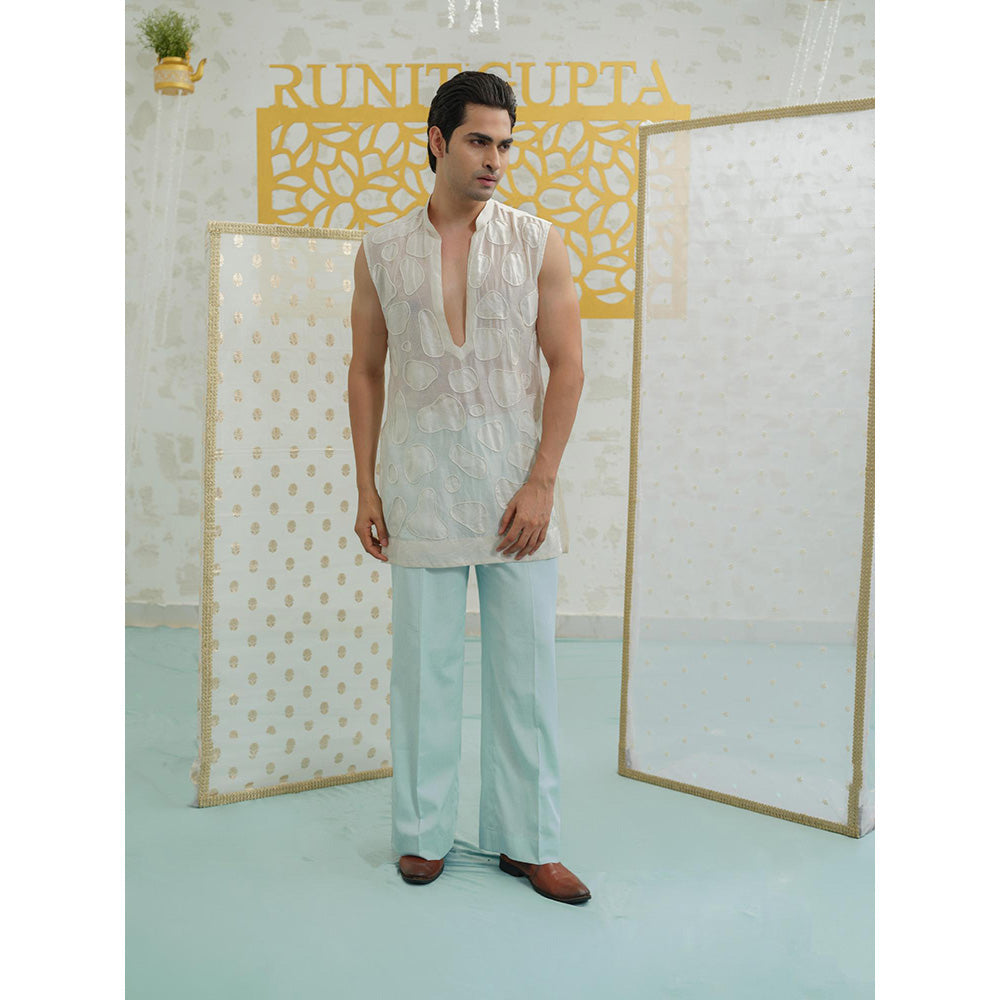 Runit Gupta Amoeba Sleeveless Short Kurta with Pyjama
