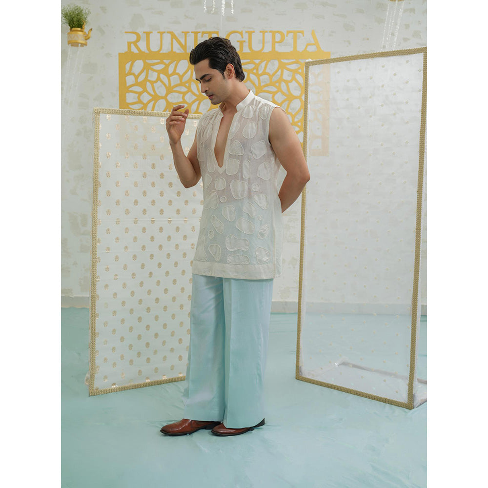 Runit Gupta Amoeba Sleeveless Short Kurta with Pyjama