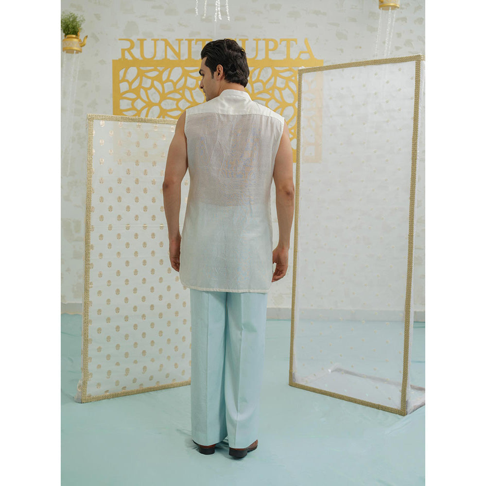 Runit Gupta Amoeba Sleeveless Short Kurta with Pyjama