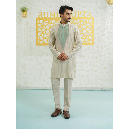 Runit Gupta Patch Stripes Kurta with Pyjama