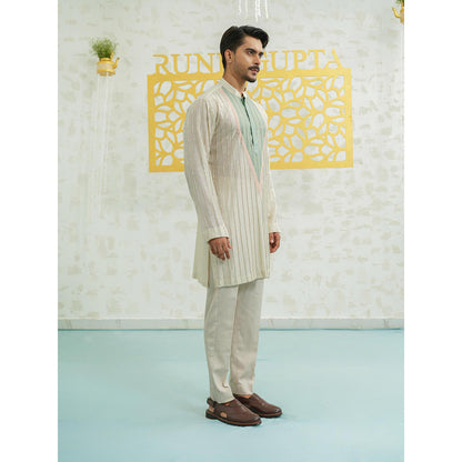 Runit Gupta Patch Stripes Kurta with Pyjama