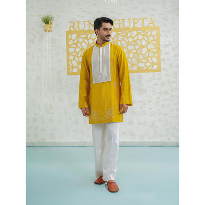 Runit Gupta Marigold Peeta Patch Kurta with Pyjama