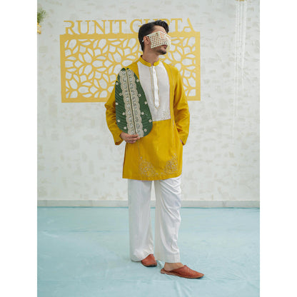 Runit Gupta Marigold Peeta Patch Kurta with Pyjama