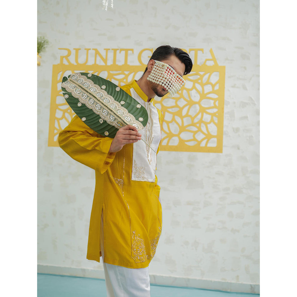 Runit Gupta Marigold Peeta Patch Kurta with Pyjama