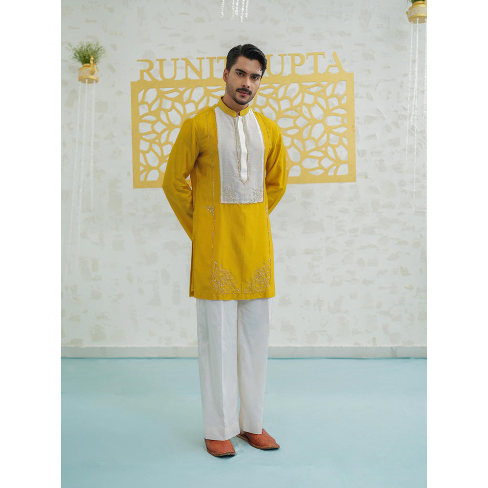 Runit Gupta Marigold Peeta Patch Kurta with Pyjama