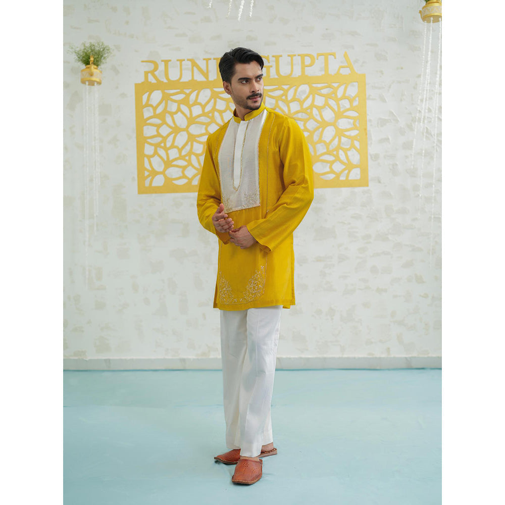 Runit Gupta Marigold Peeta Patch Kurta with Pyjama
