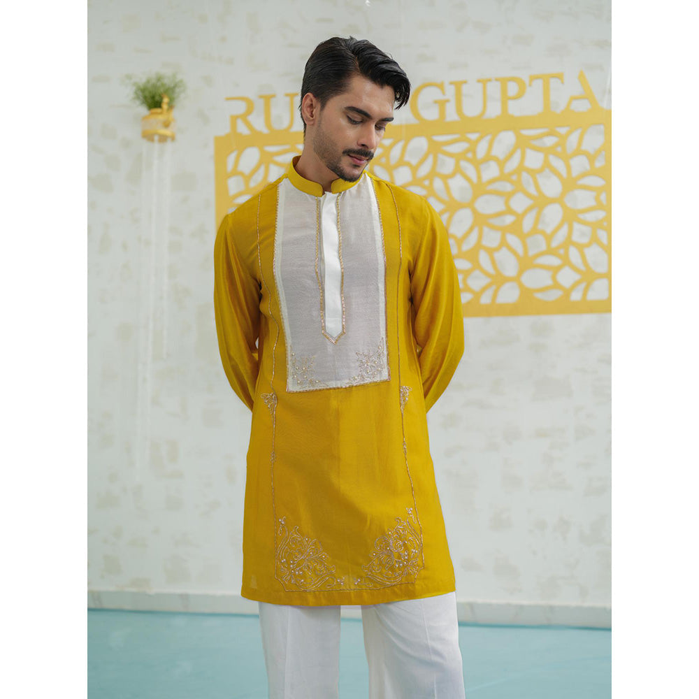 Runit Gupta Marigold Peeta Patch Kurta with Pyjama