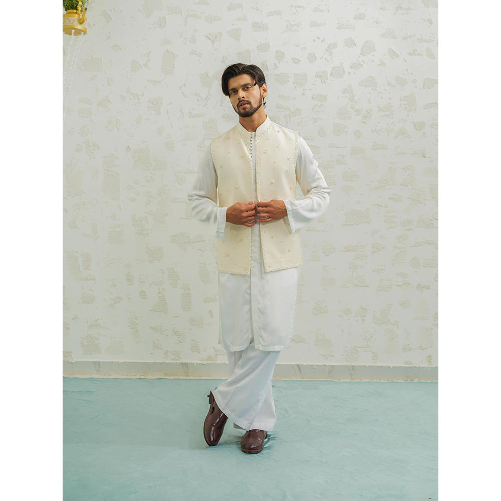 Runit Gupta Cream Button Nehru Jacket