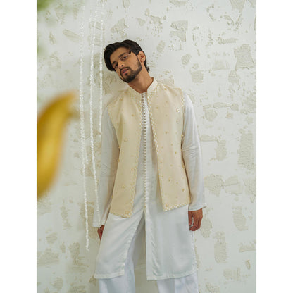 Runit Gupta Cream Button Nehru Jacket