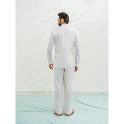Runit Gupta Beige Kurta with Pyjama and Nehru Jacket