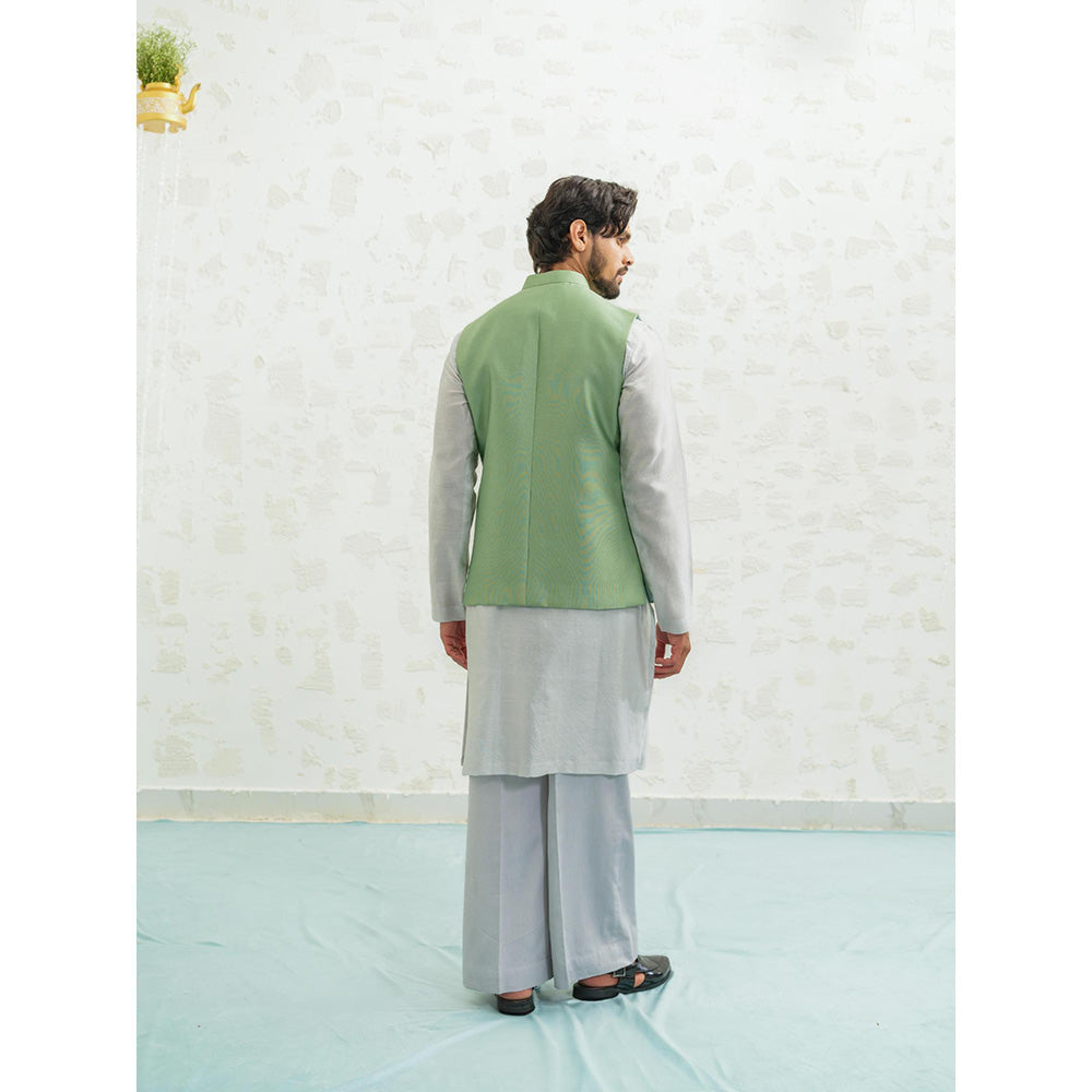 Runit Gupta Geometry Seafoam Nehru Jacket