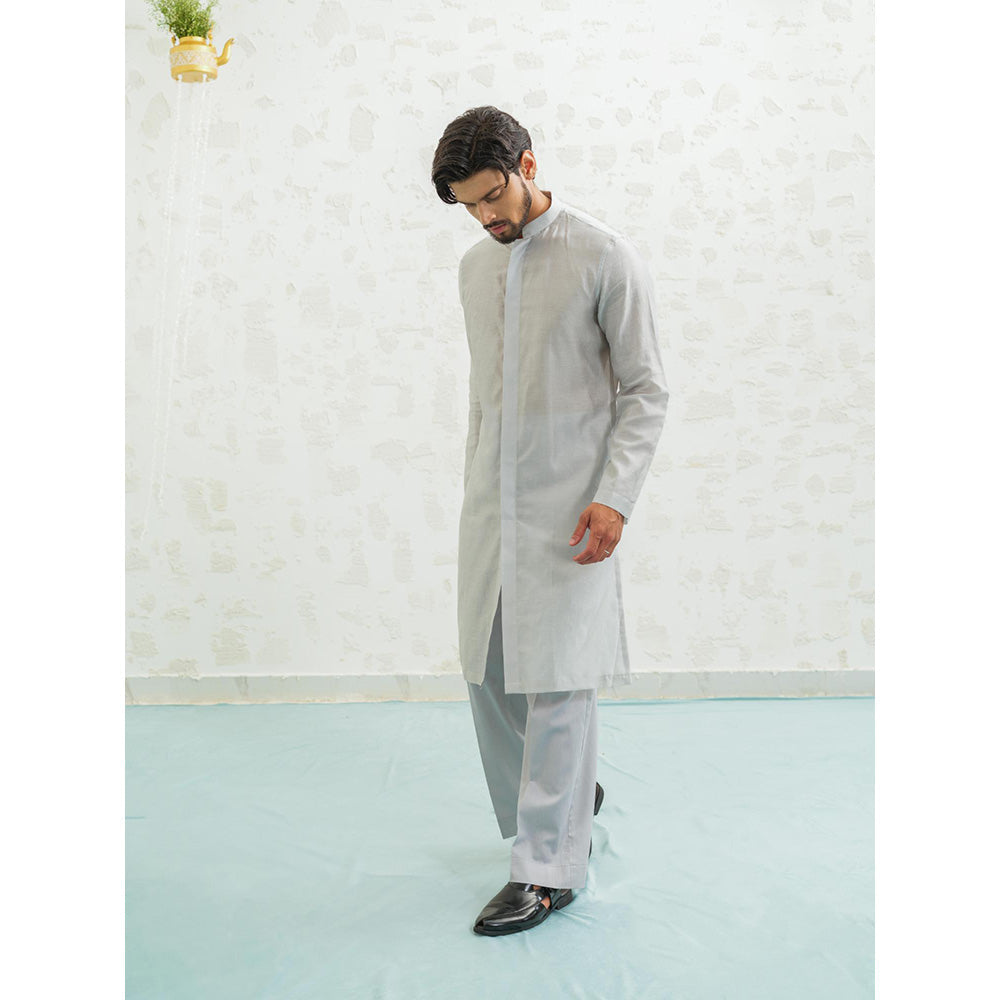 Runit Gupta Geometry Seafoam Kurta with Pyjama and Nehru Jacket