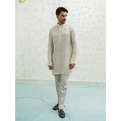 Runit Gupta Purple Ombre Geometry Kurta with Pyjama and Nehru Jacket