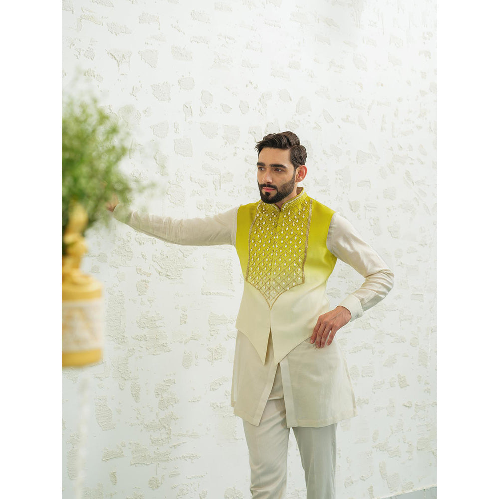 Runit Gupta Green Ombre Latkan Nehru Jacket