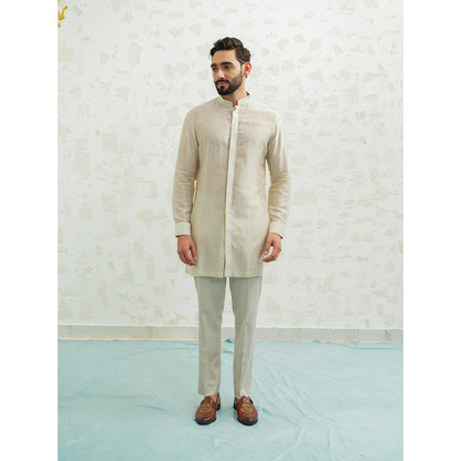 Runit Gupta Green Ombre Latkan Kurta with Pyjama and Nehru Jacket