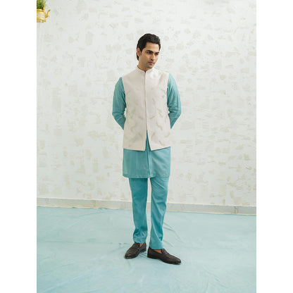 Runit Gupta Feather Pink Nehru Jacket