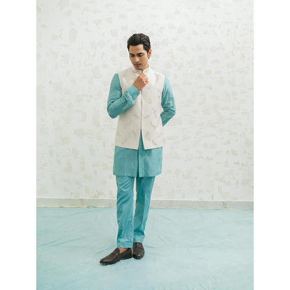 Runit Gupta Feather Pink Nehru Jacket