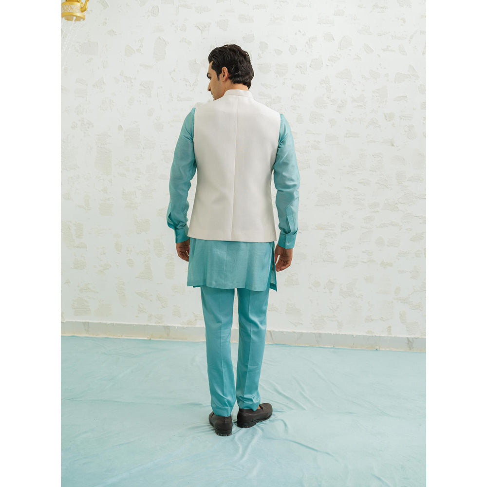 Runit Gupta Feather Pink Nehru Jacket