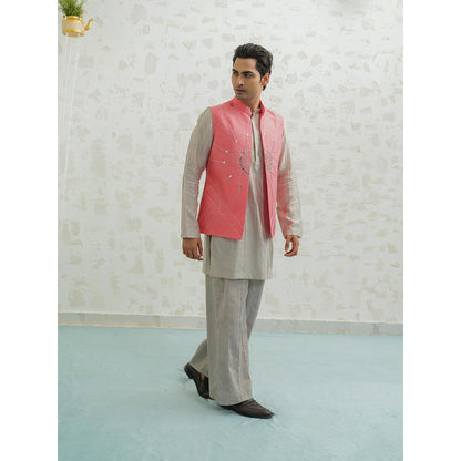 Runit Gupta Flamingo Rays Kurta with Pyjama and Nehru Jacket