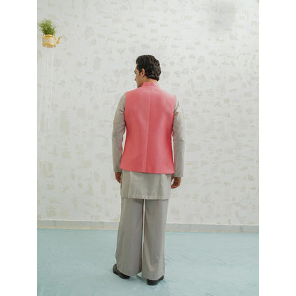 Runit Gupta Flamingo Rays Kurta with Pyjama and Nehru Jacket