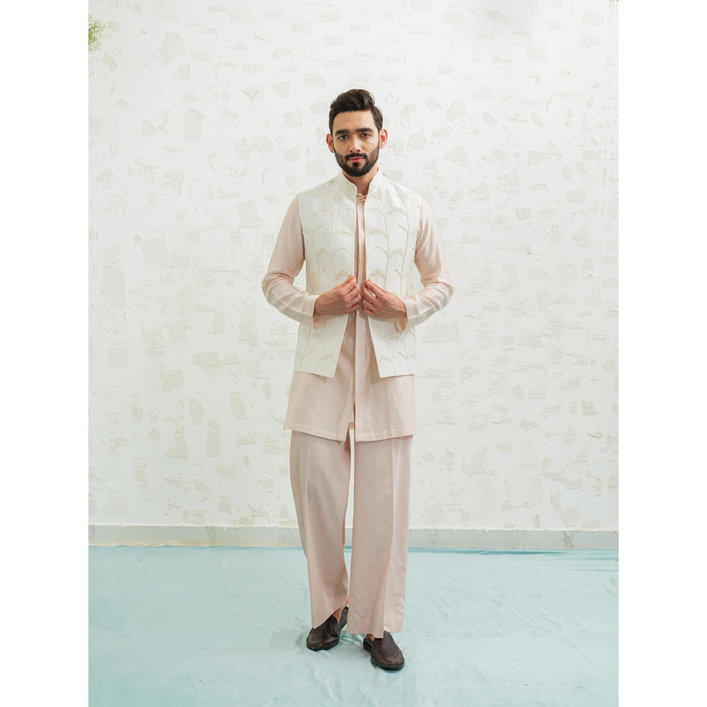 Runit Gupta Multiarc Ivory Kurta with Pyjama and Nehru Jacket