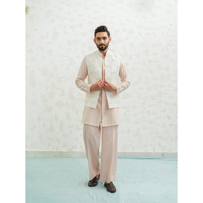Runit Gupta Multiarc Ivory Kurta with Pyjama and Nehru Jacket