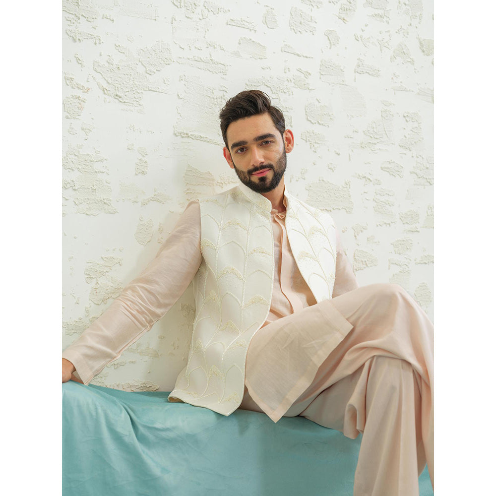Runit Gupta Multiarc Ivory Kurta with Pyjama and Nehru Jacket