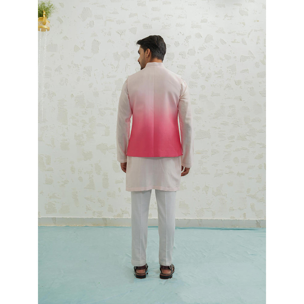 Runit Gupta Pink Ombre Wave Nehru Jacket