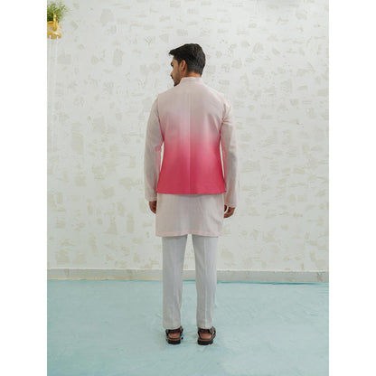 Runit Gupta Pink Ombre Wave Nehru Jacket
