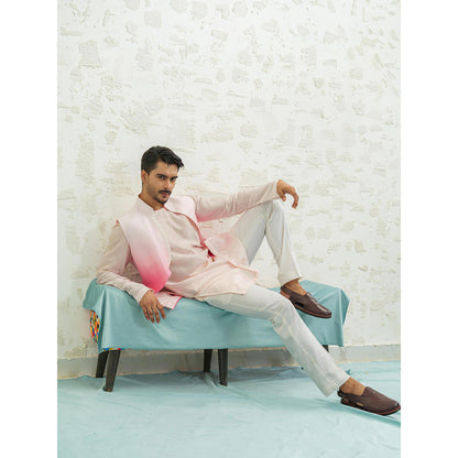 Runit Gupta Pink Ombre Wave Nehru Jacket