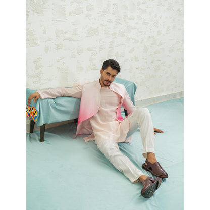 Runit Gupta Pink Ombre Wave Nehru Jacket