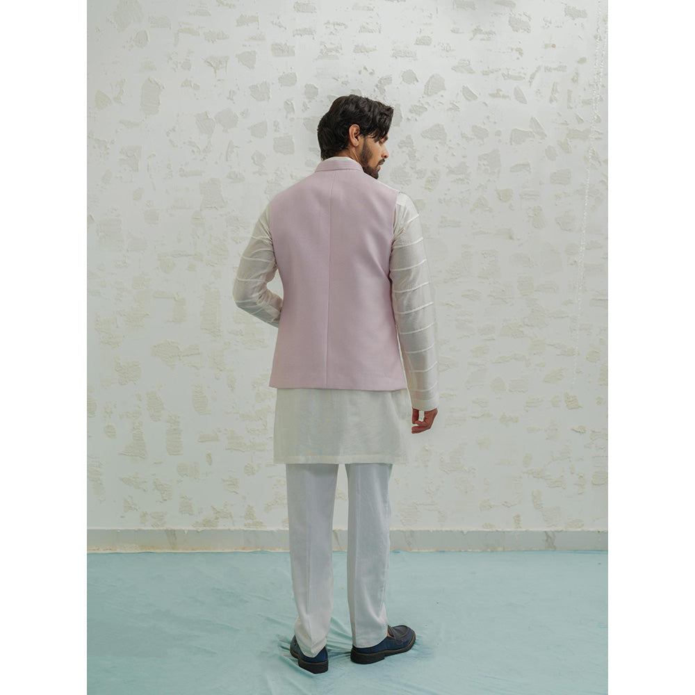 Runit Gupta Lilac Line Kurta with Pyjama and Nehru Jacket