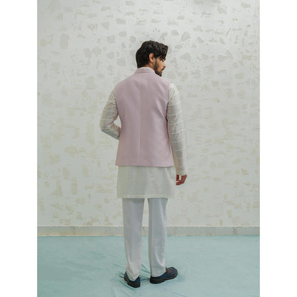 Runit Gupta Lilac Line Kurta with Pyjama and Nehru Jacket