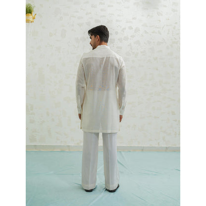 Runit Gupta Pink Yellow Duo Kurta with Pyjama and Nehru Jacket