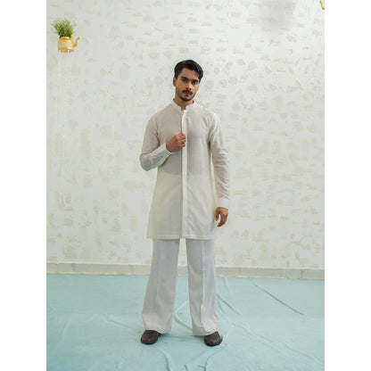 Runit Gupta Pink Yellow Duo Kurta with Pyjama and Nehru Jacket