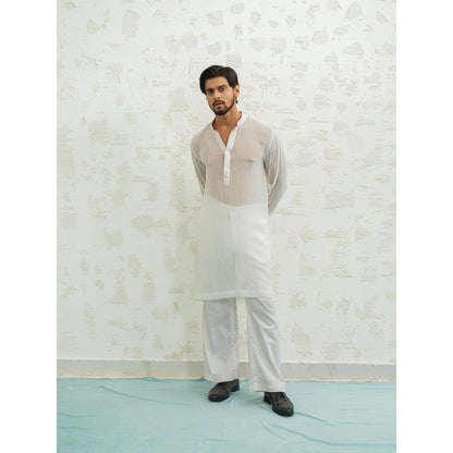 Runit Gupta Ivory Thunder Kurta with Pyjama and Nehru Jacket