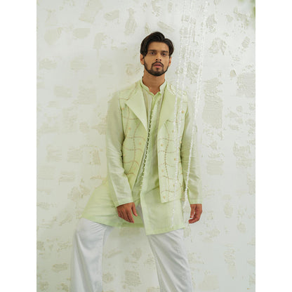 Runit Gupta Pista Duo Flap Nehru Jacket