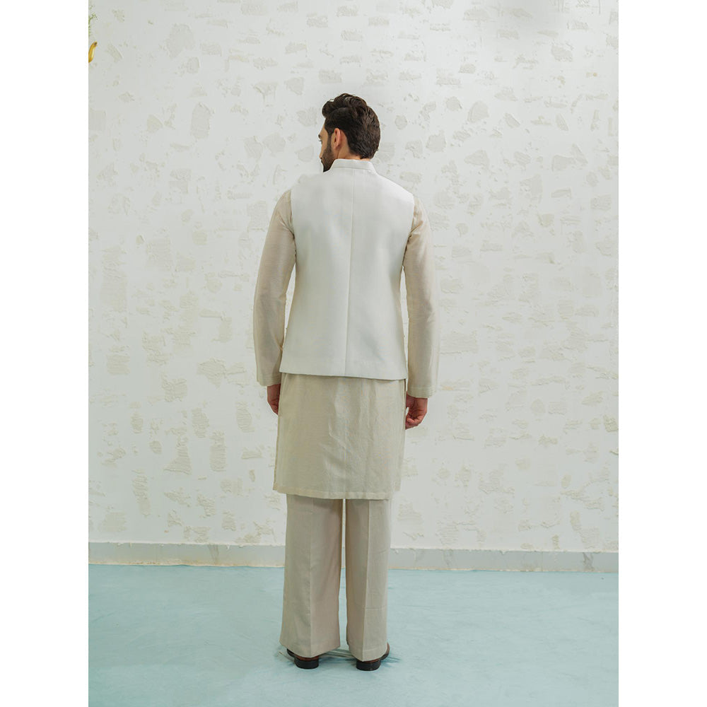 Runit Gupta Ochre Patch Semicircle Nehru Jacket