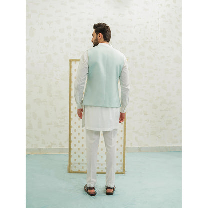 Runit Gupta Flap Palm Blue Nehru Jacket