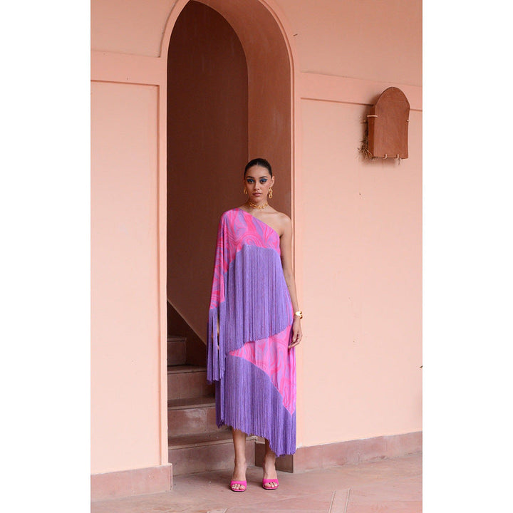 RV Pret Fringe Sangaria Maxi Dress Pink