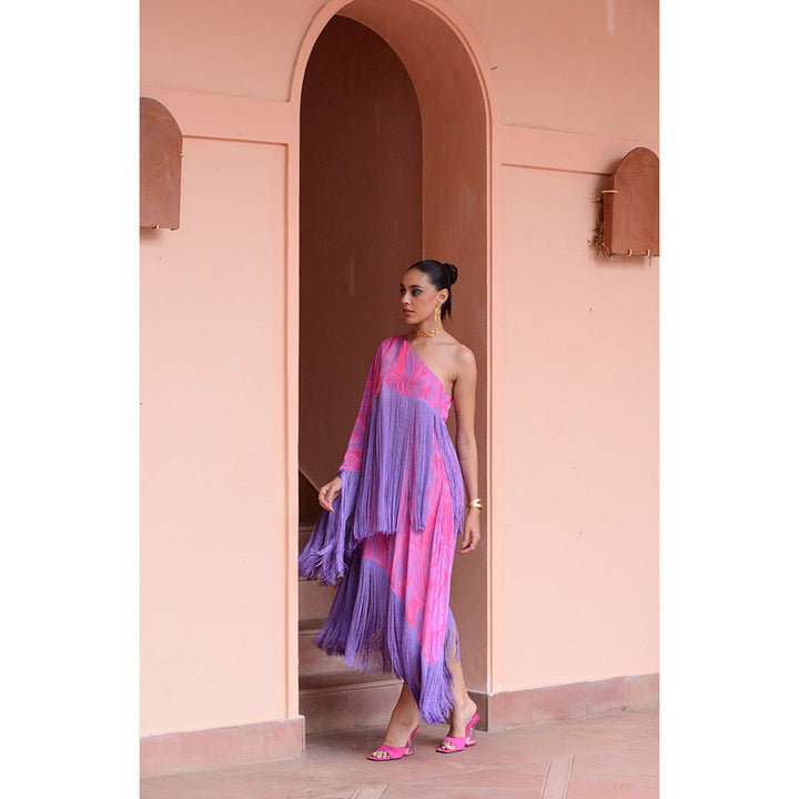 RV Pret Fringe Sangaria Maxi Dress Pink